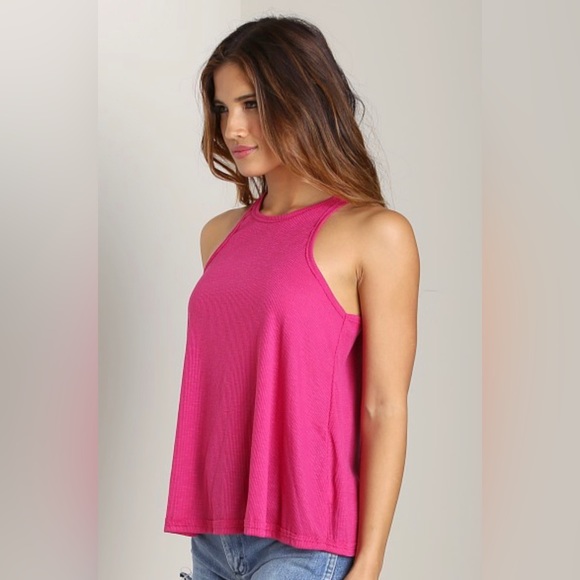 Free People Long Beach Tank Hot Pink - Picture 2 of 4